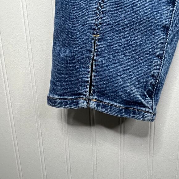 Banana Republic High Rise Straight Leg Jeans Unique Denim Front Seam Ankle Slit - Picture 7 of 9